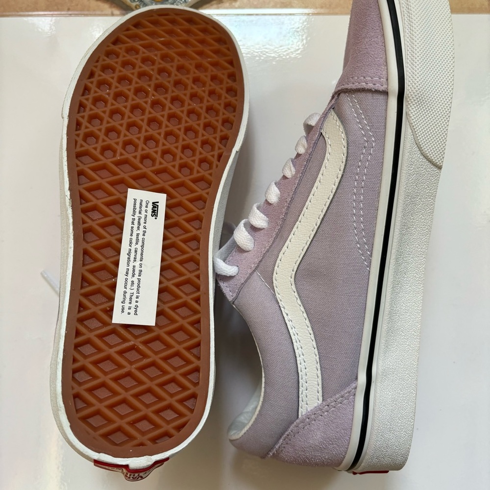 NWT Vans Women's Purple and White Sneakers - Picture 2 of 3